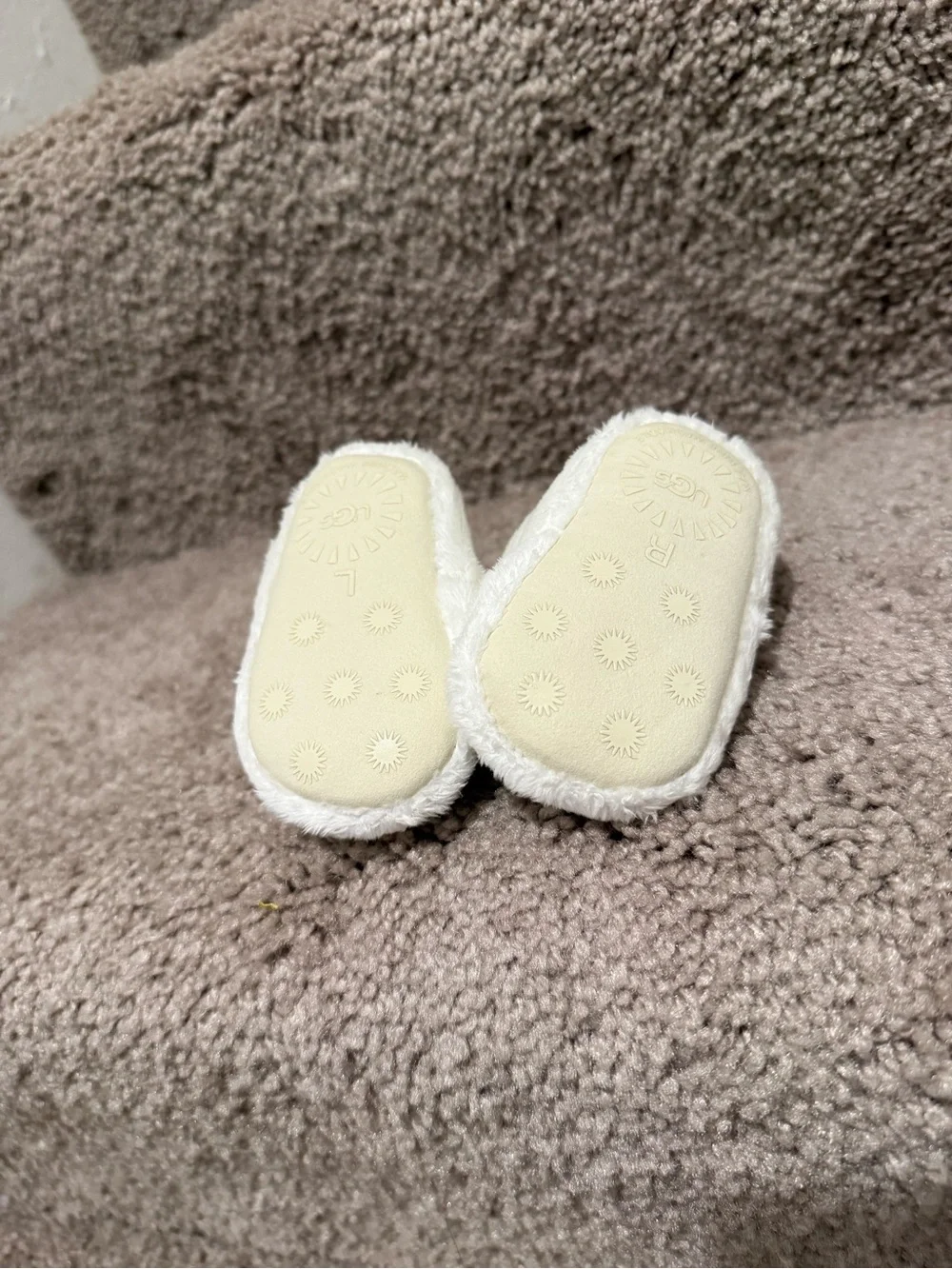 UGG Infant Cream Fuzzy Bootie Shoes